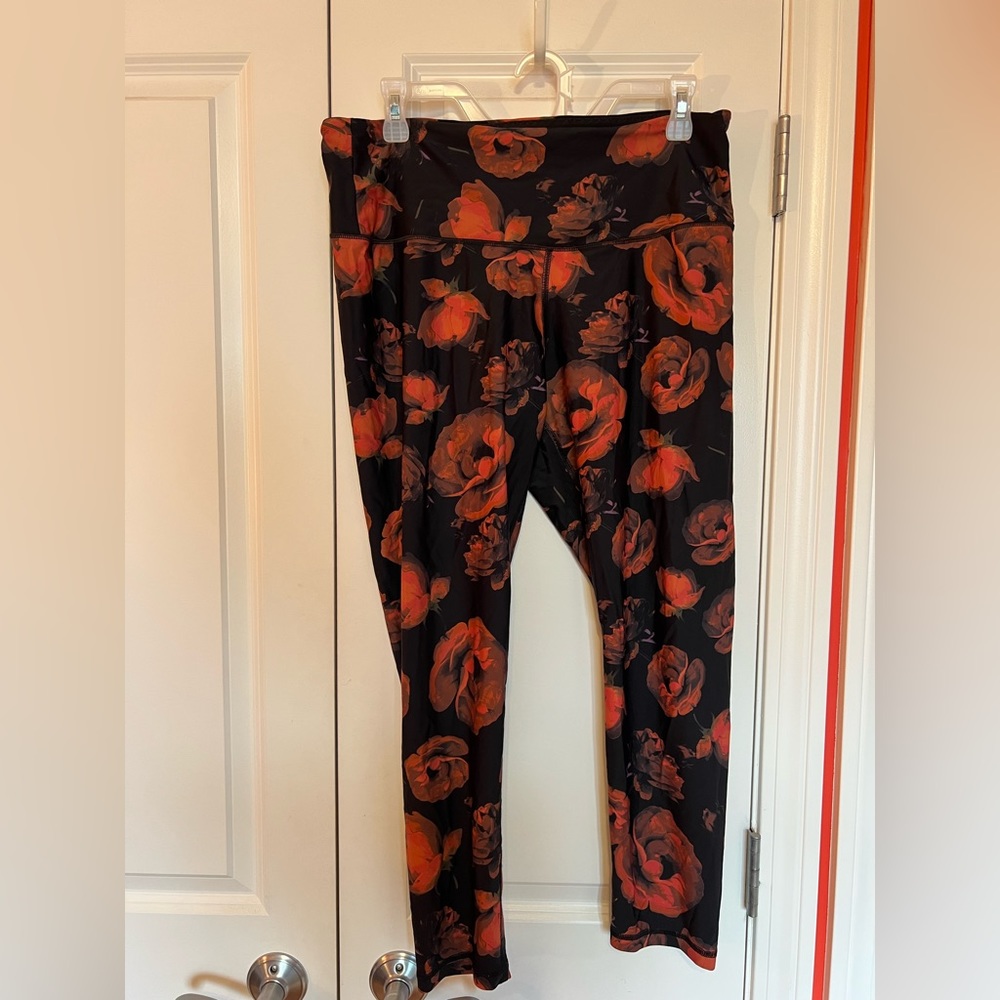 VICTORIA SPORT rose print stretch pants XL